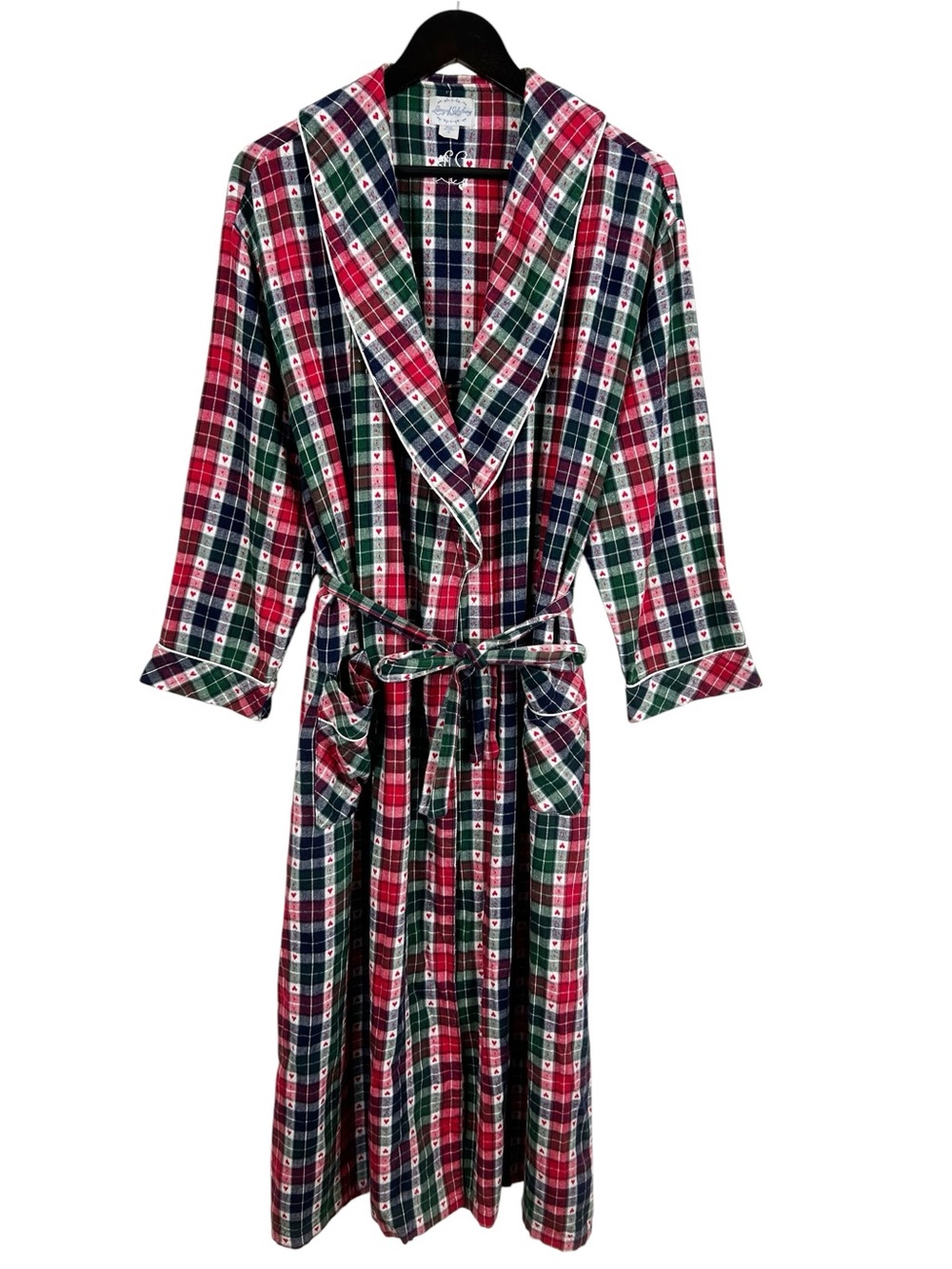 Lanz of Salzburg Women's Flannel Nightgown Size Large White/Blue/Red Floral
